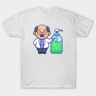 Cute doctor with hand sanitizer cartoon T-Shirt